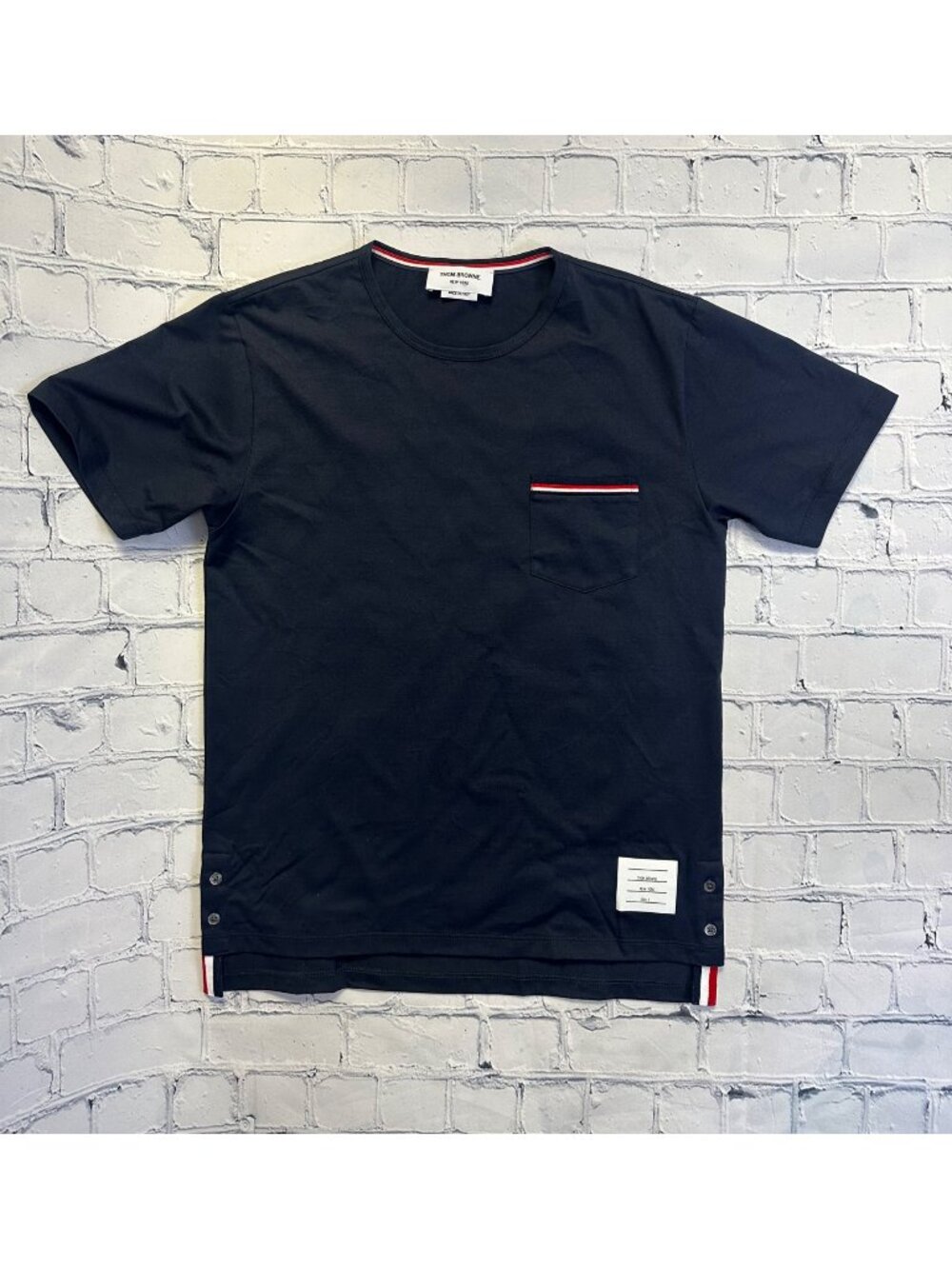 Thom Browne New York Navy Patch Pocket T-shirt